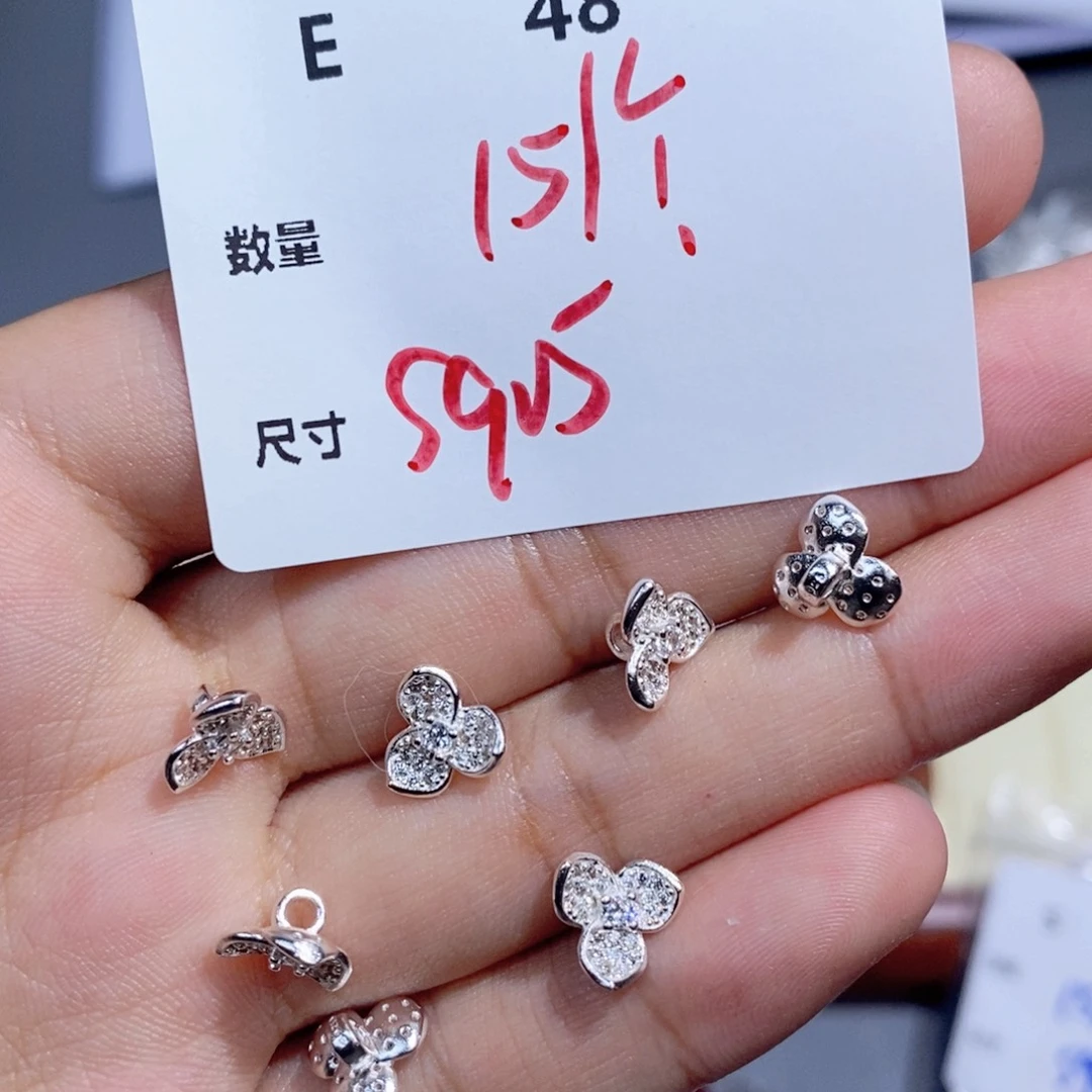 水晶珠宝半成品银S925镶嵌E48
