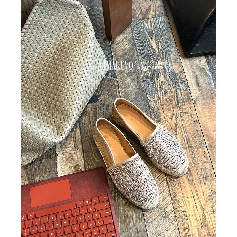 吕小布 | 限定R*C 手工彩钻蛇皮渔夫老钱风休闲透气单鞋女夏0552