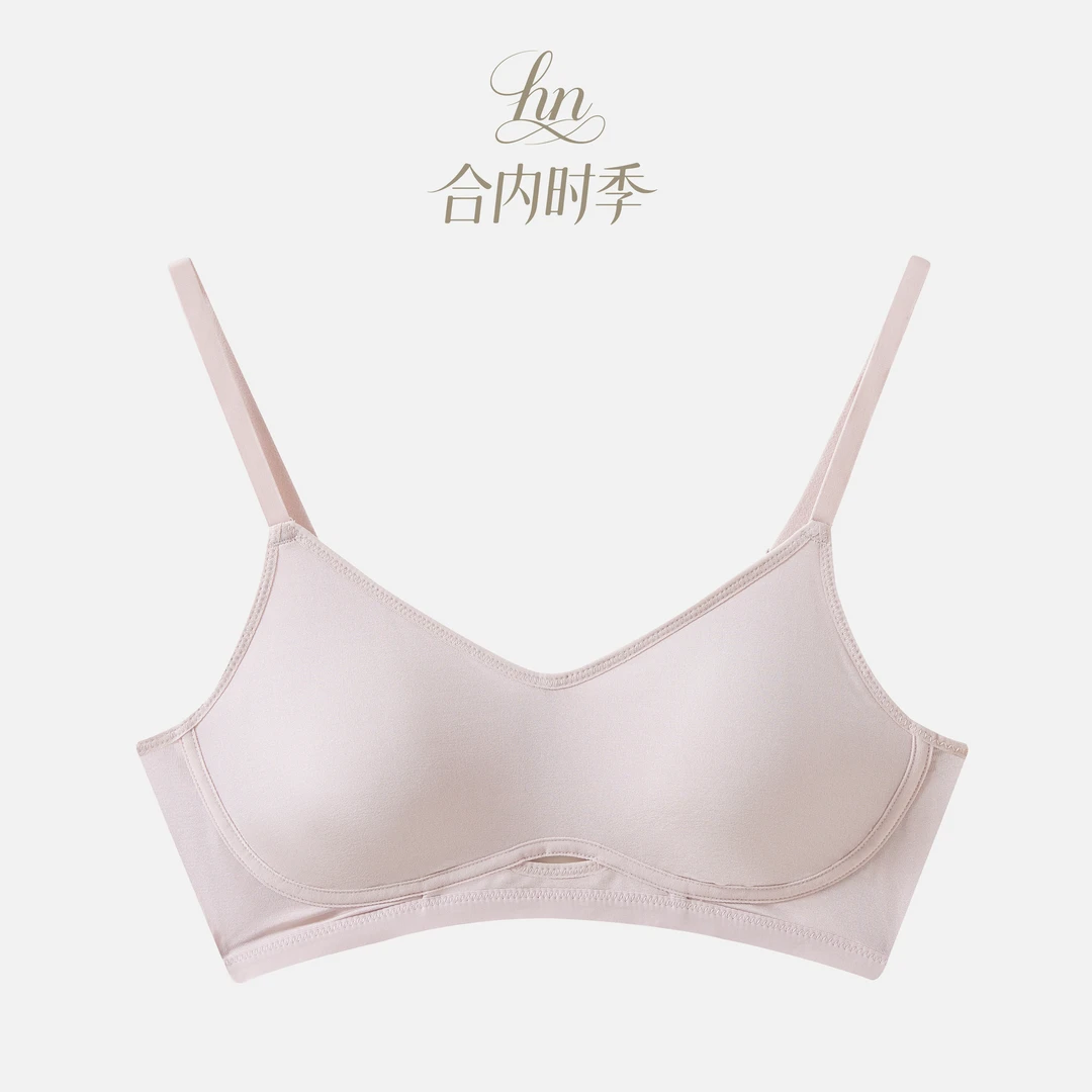 【设计师强烈推荐】双面针织桑蚕丝内衣收副乳聚拢纯色裸感护肤薄款