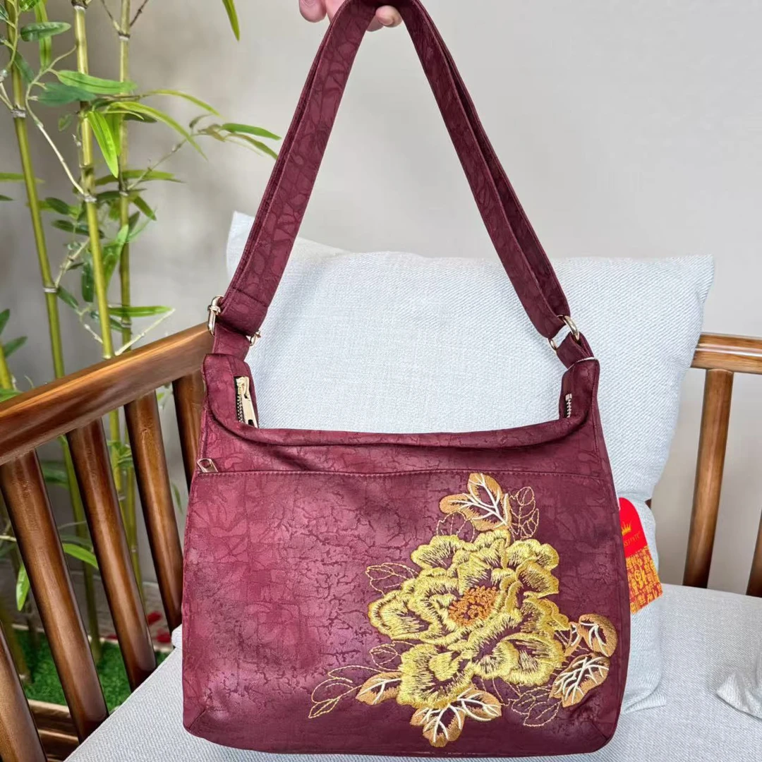 【金贵牡丹斜挎包】新中式26*23调节斜挎包实用小巧国风百搭