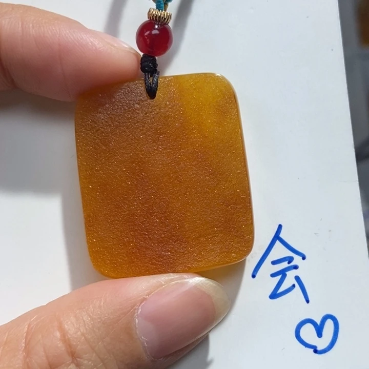 定制琥珀未镶嵌琥珀蜜蜡吊坠项链