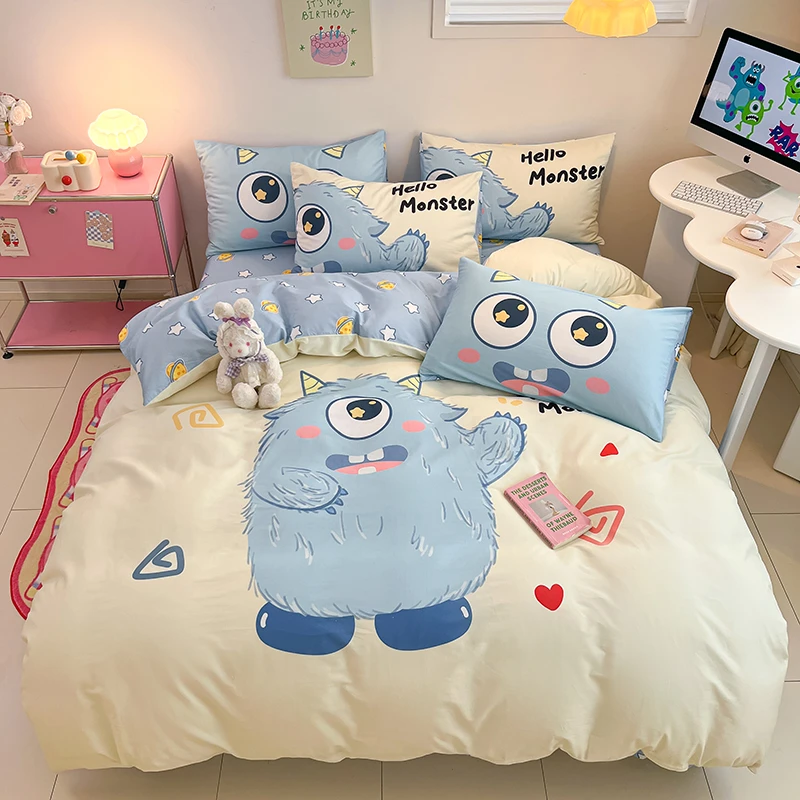 卡通床上四件套纯棉全棉2025新款儿童床品被套床单三件套
