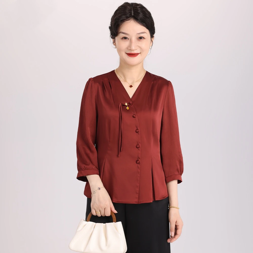 【母亲节】妈妈装春装中式国风上衣中老年短袖开衫 40-50岁时尚小衫