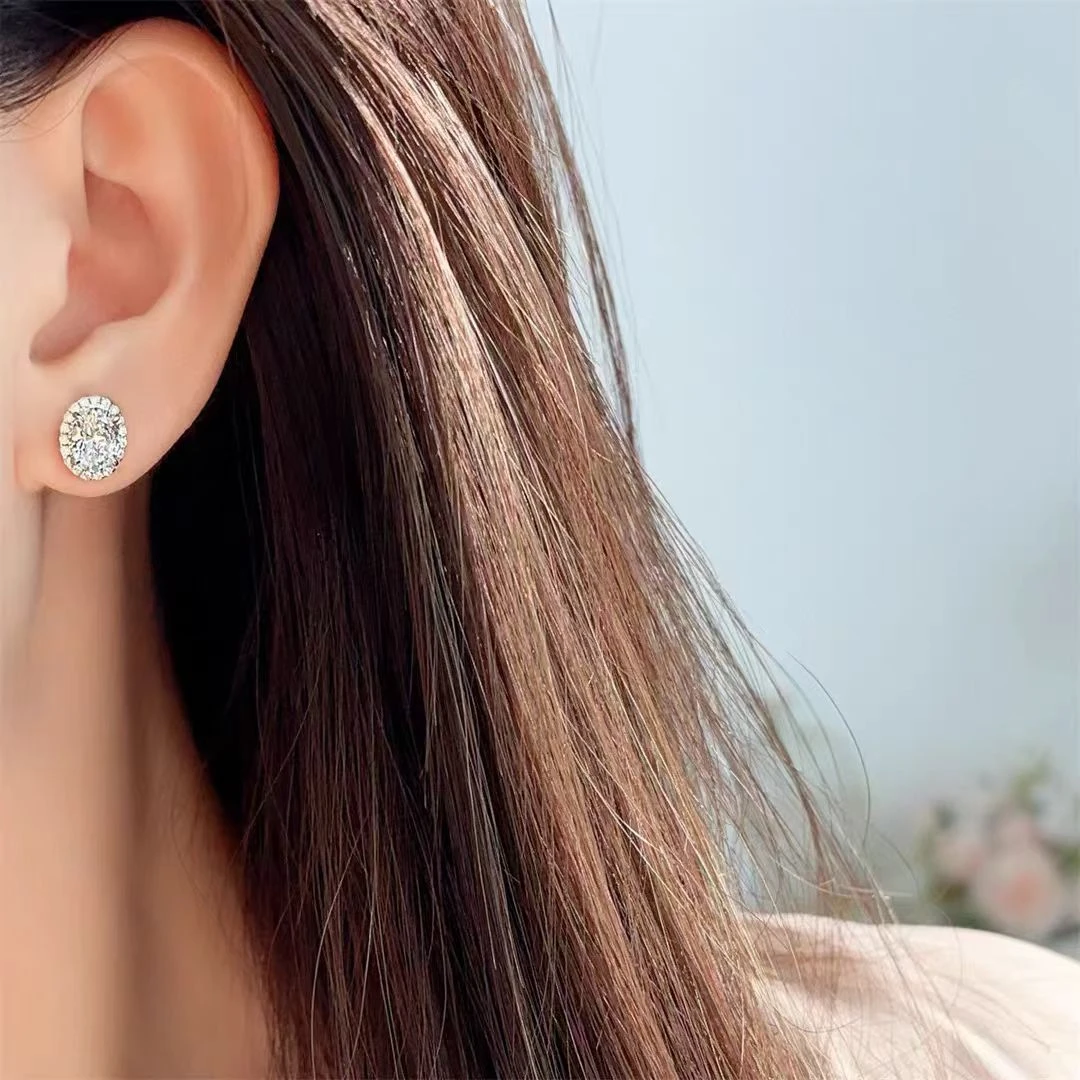 《高端定制》鸽子蛋耳钉 1.0ct