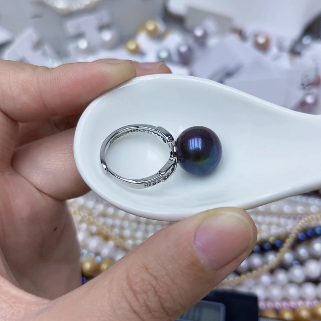 淡水珍珠戒指银S925镶嵌