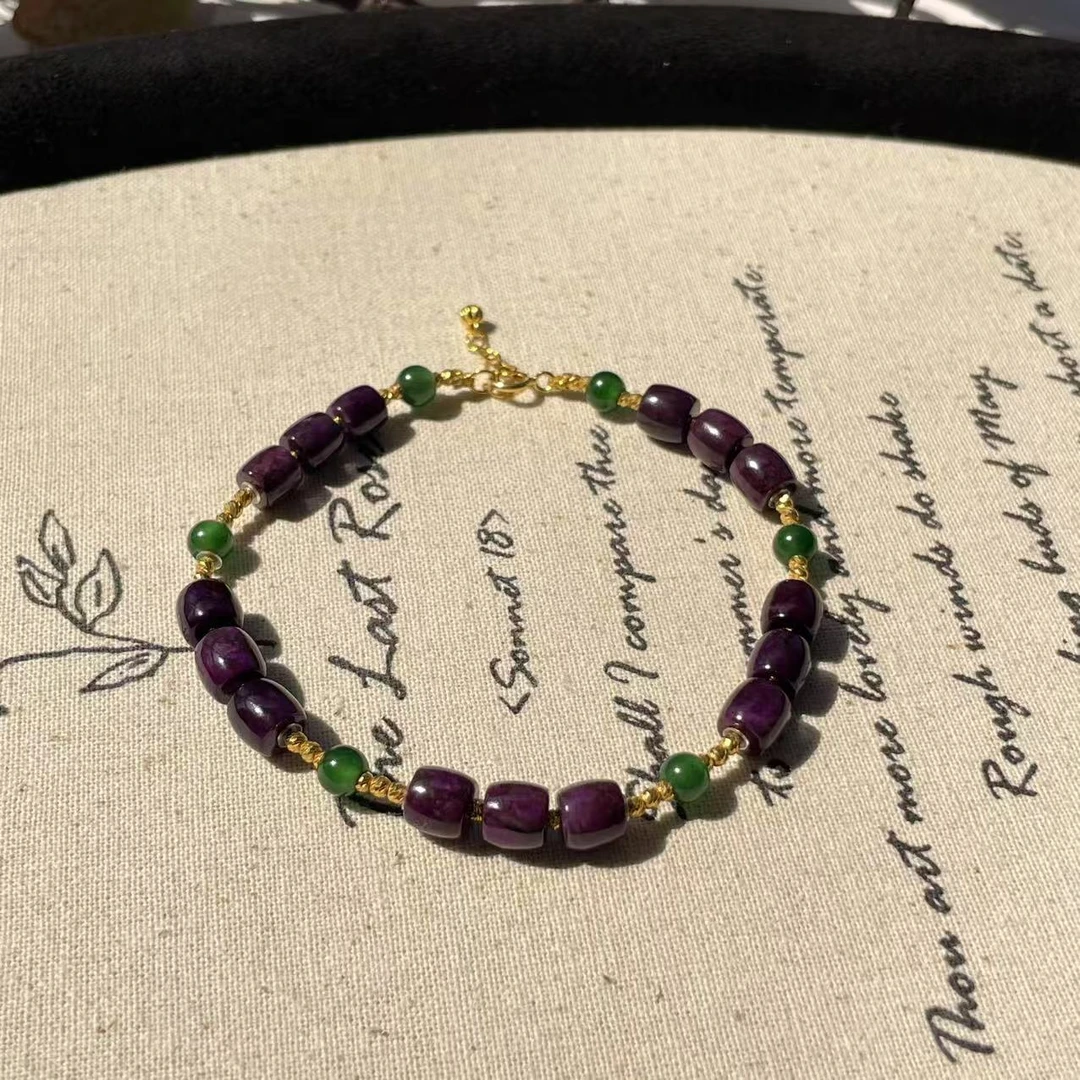 南非舒俱来高阶老油直切翡翠手链16cm/18k(拾花)AZB7721