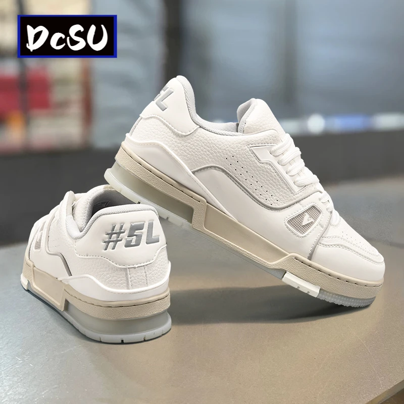【香港DcSU&Shoes官方正品】2025春夏季新款男士厚底增高百搭小白鞋