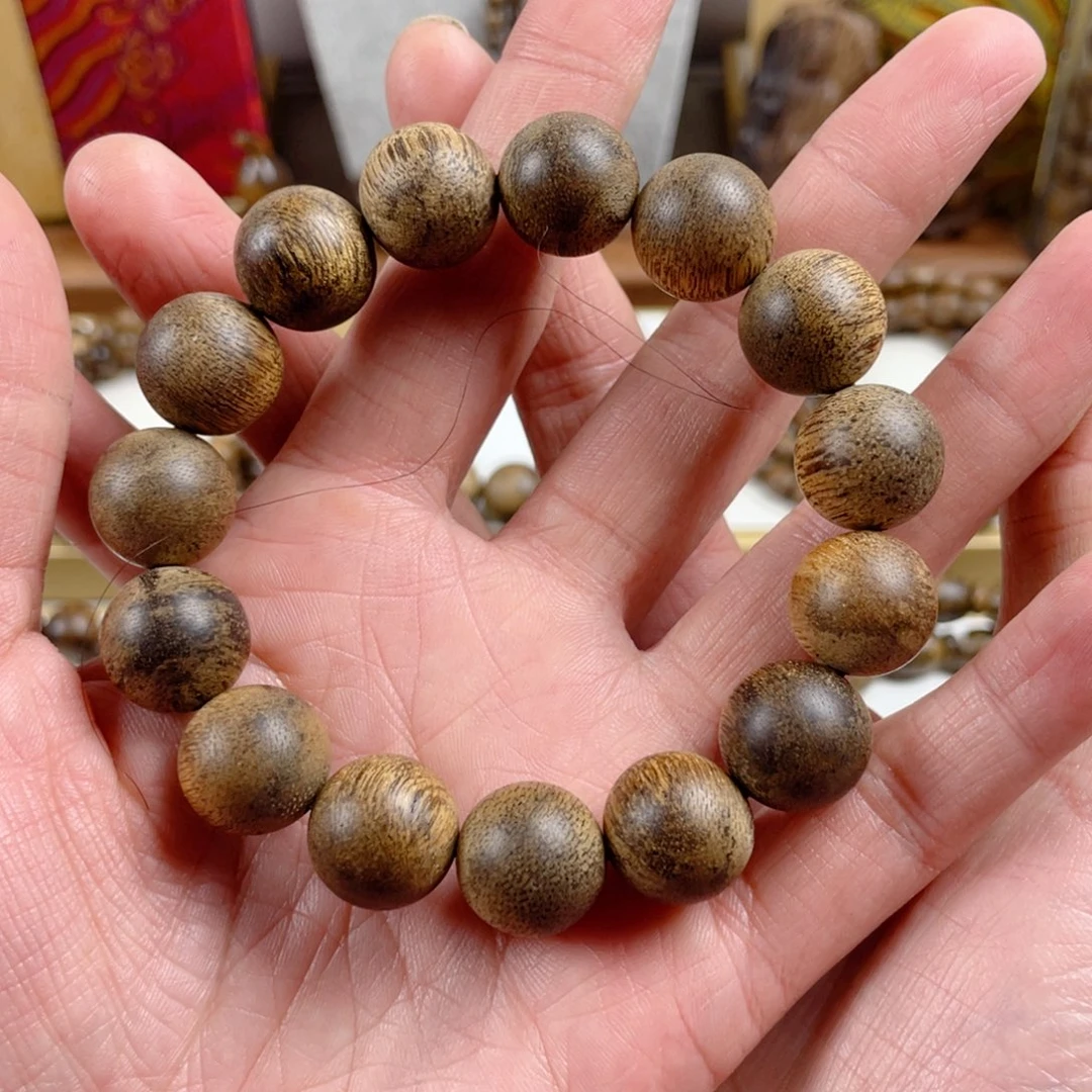 沉香手串金*菩萨棋树心老料1.5