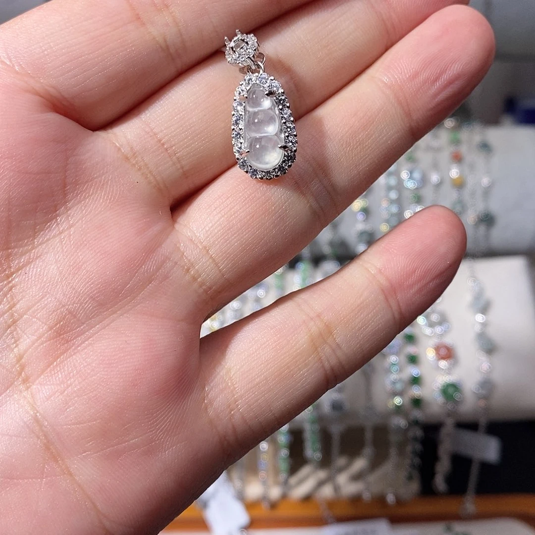 翡翠银S925镶嵌颈饰