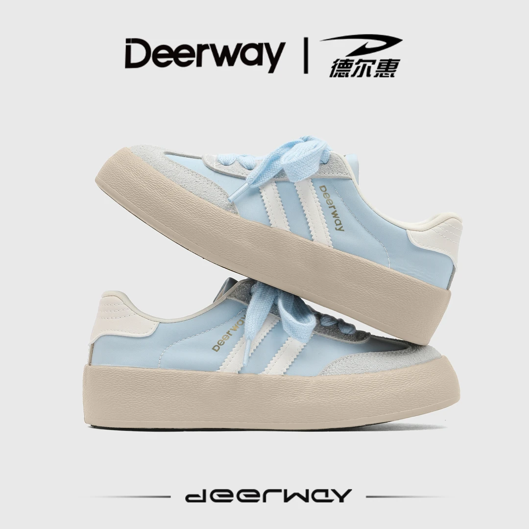 德尔惠正品女鞋2025春季新款百搭时尚德训鞋厚底增高爆款小白鞋女