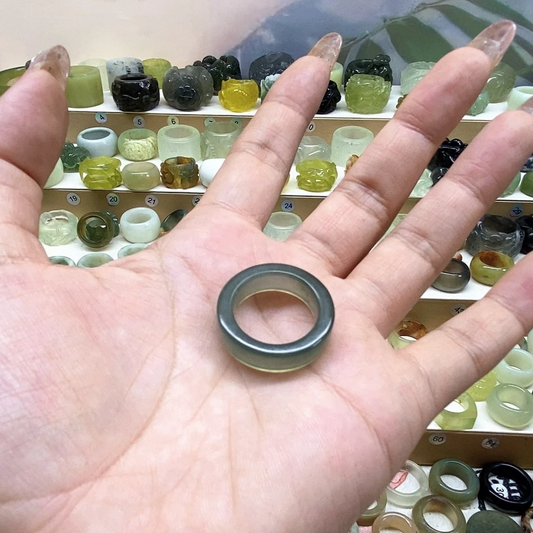 活****岫玉未镶嵌天然岫玉戒指