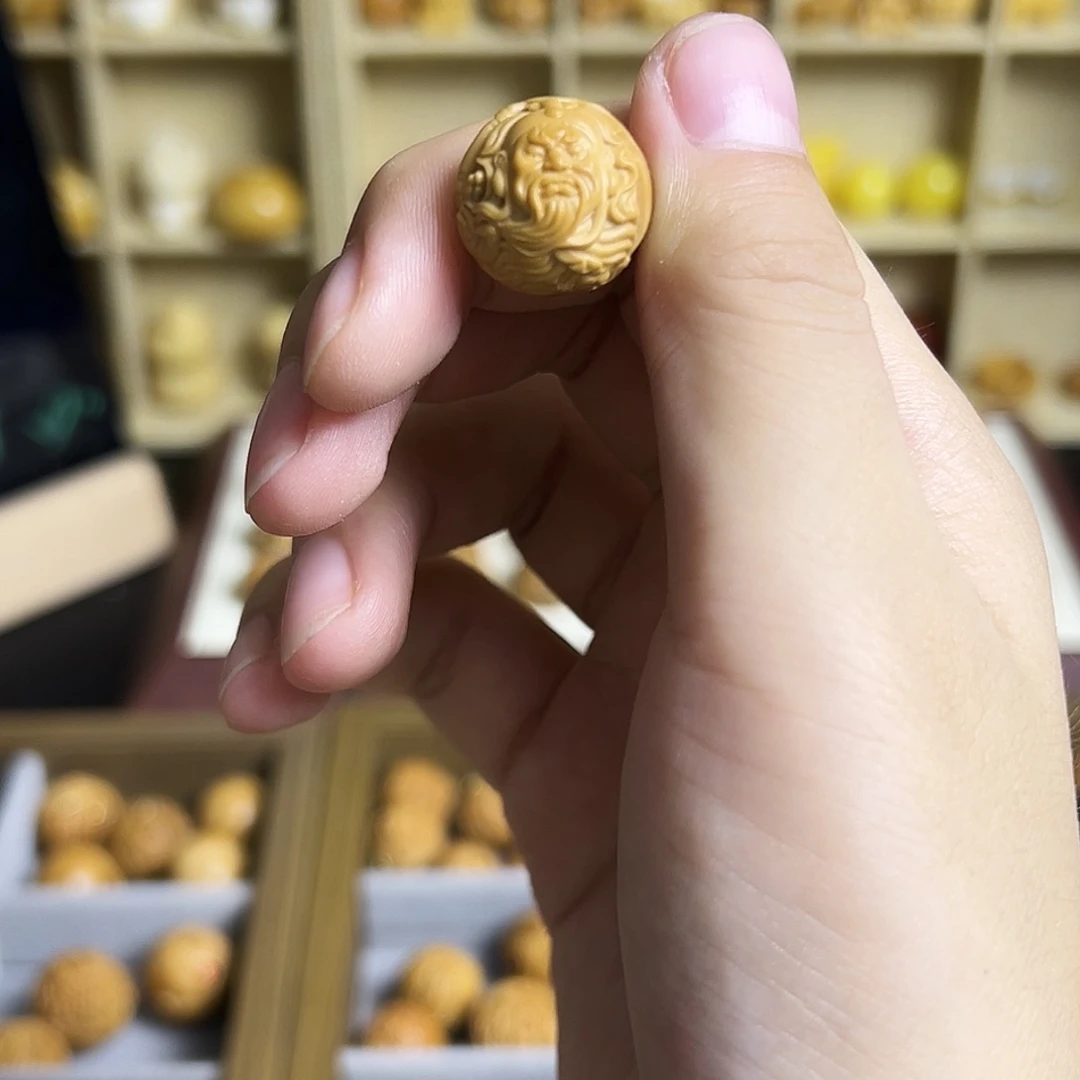 猴头核桃吊坠素单颗关二爷