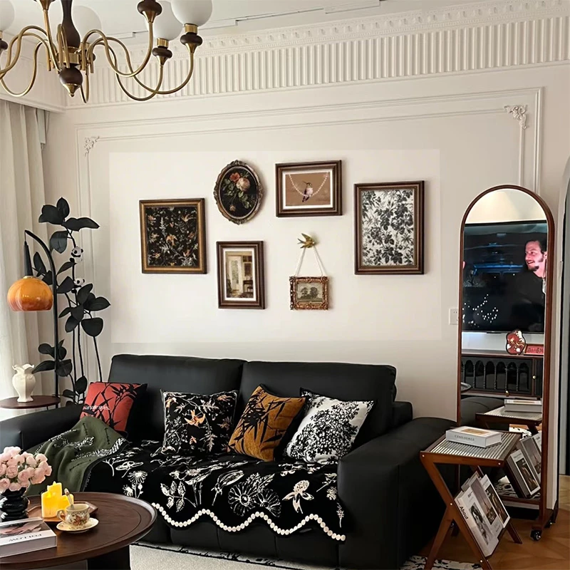 法式装饰画中古风客厅沙发背景墙挂画组合美式复古高级感挂墙壁画