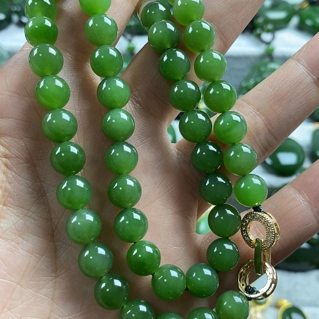 和田玉未镶嵌颈饰8mm