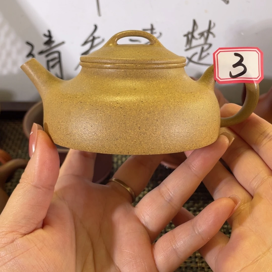 紫砂茶壶折肩半月微瑕全手
