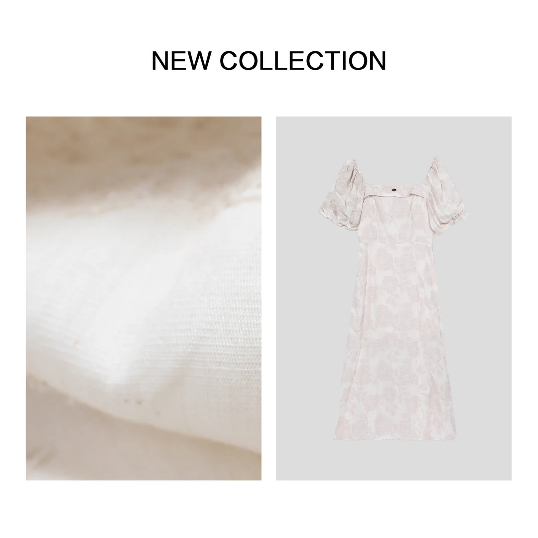 【婷婷专属】夏季泡泡袖优雅连衣裙 L3F28022-28022