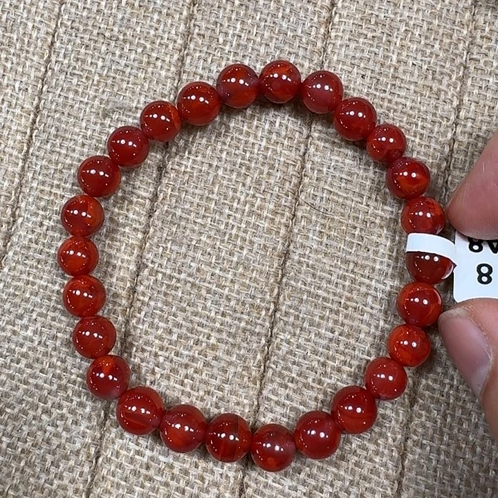南红玛瑙未镶嵌手链手串原矿南红牛血火焰纹7大