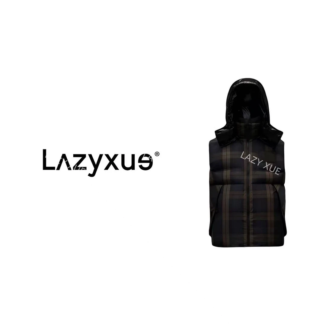 LAZYXUE薛懒懒/90白鹅绒冬季经典格纹保暖羽绒马甲 MJ8769