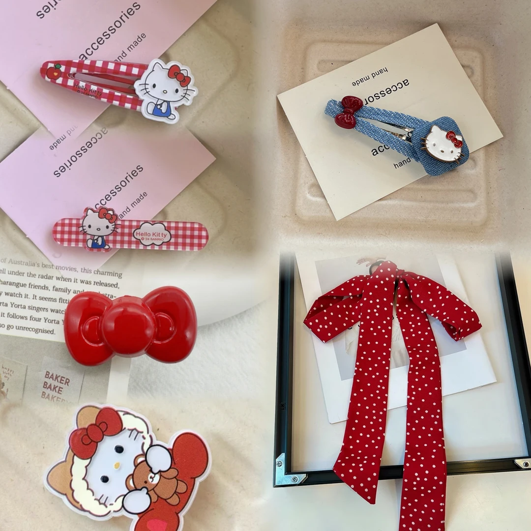 韩系洋气卡通儿童发夹百搭kt猫发饰