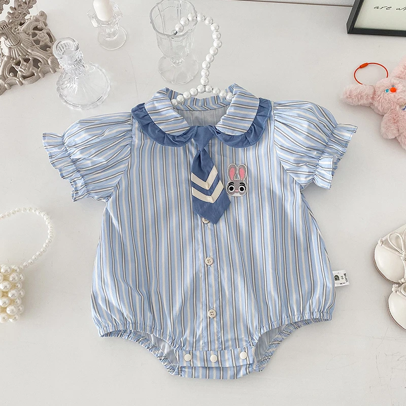 婴儿连体衣夏装超萌小月龄女宝宝衣服卡通幼儿包屁衣衬衣薄款哈衣