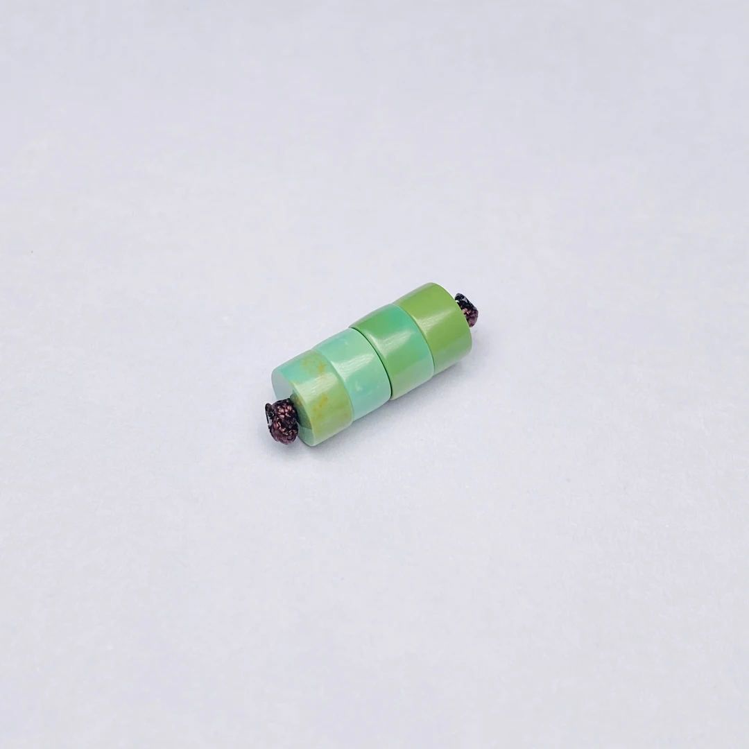 【礼】原矿高瓷绿松石直切隔珠隔片5天然无优化 微铁线 带证书