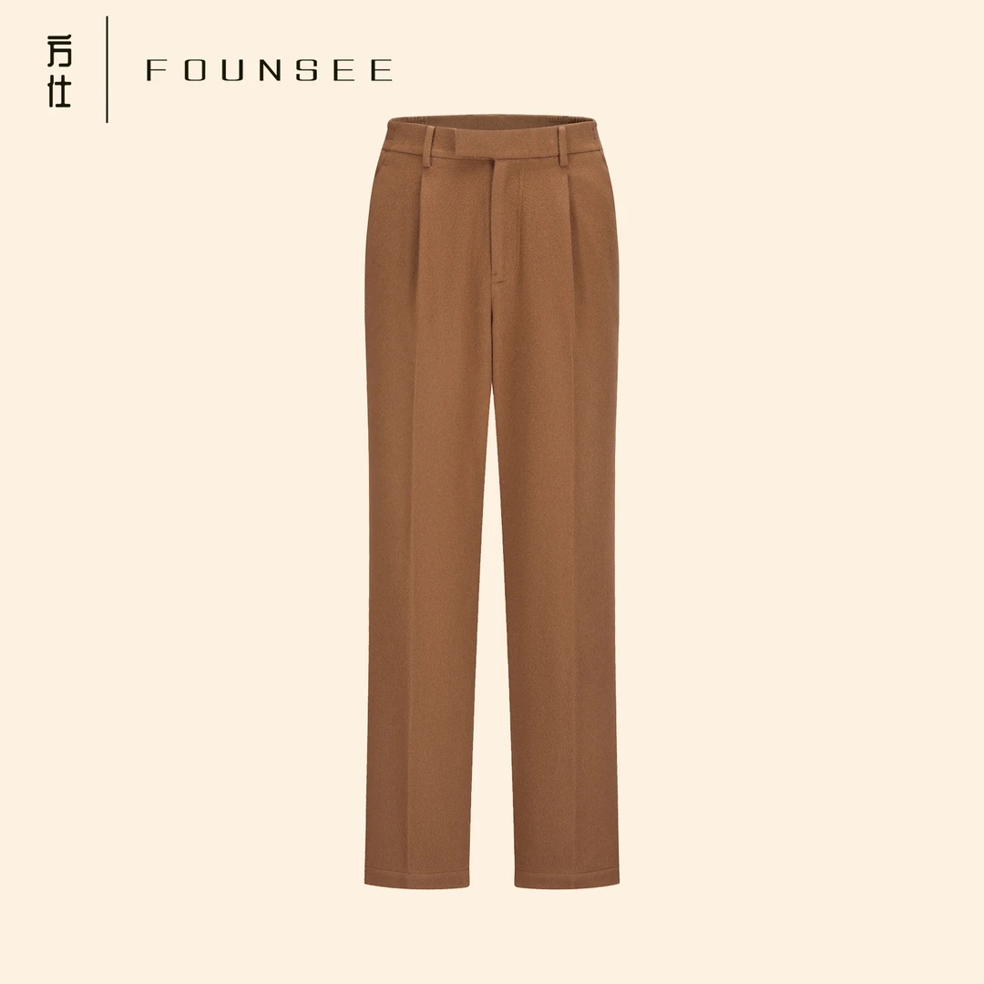 【九紫凤鸣】38mm黄金羊绒 100%山羊绒男士商务休闲裤30ECW008