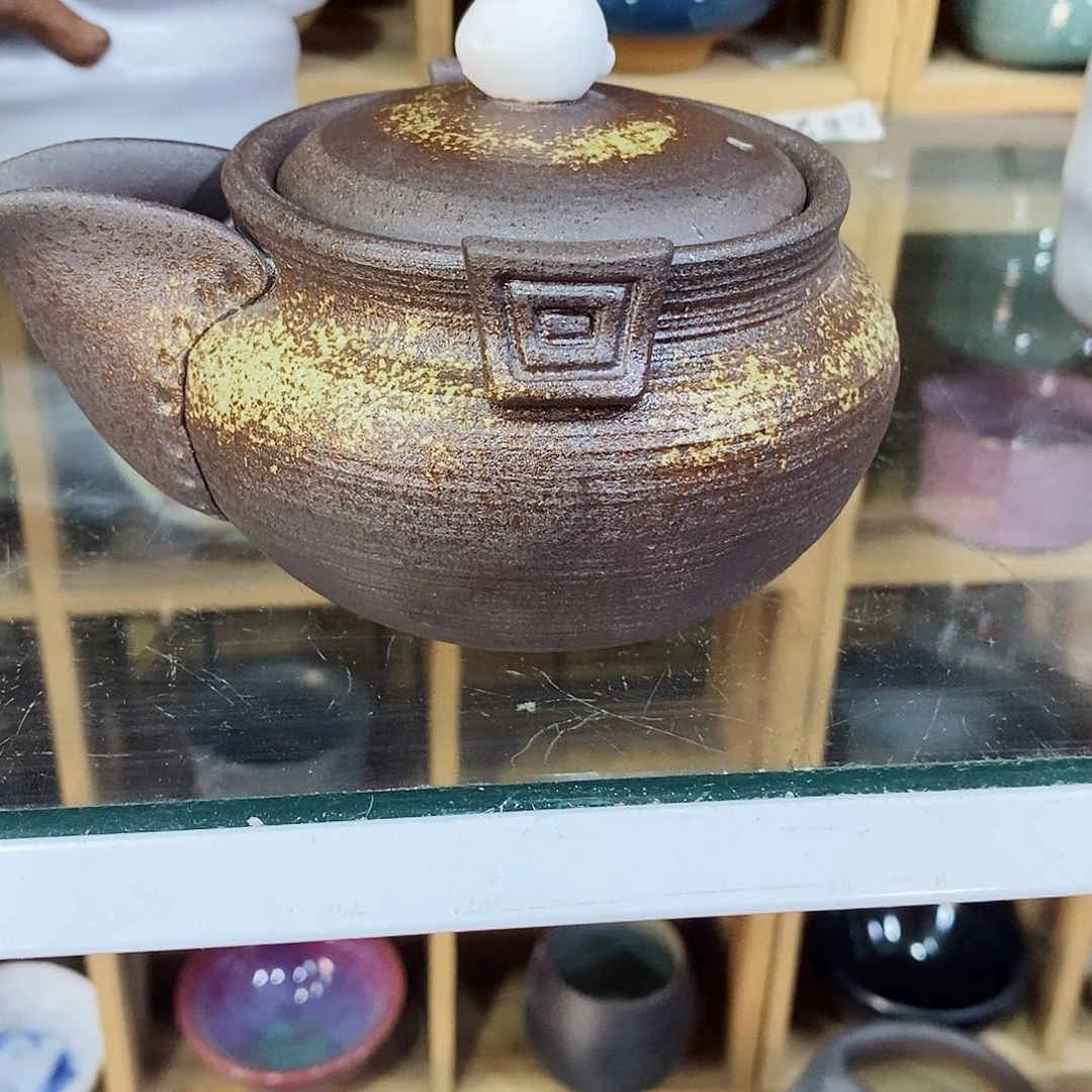 志野柴烧古喜茶器