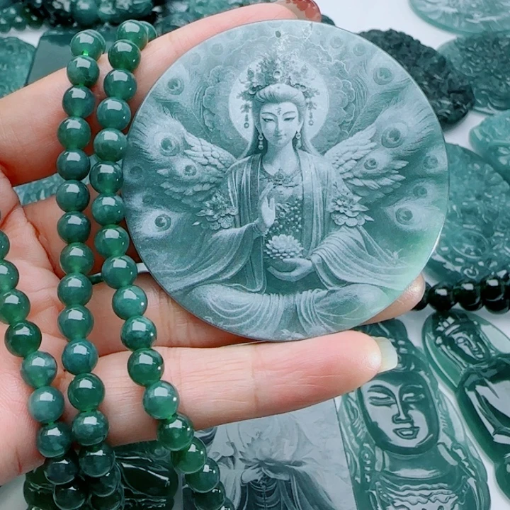 翡翠未镶嵌颈饰多样性发货天然A货翡翠