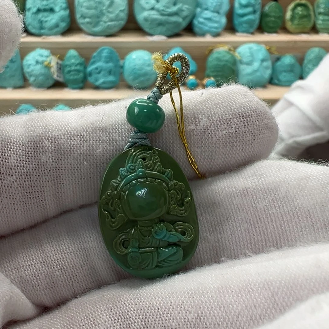 未镶嵌绿松石宝宝观音 13.7mm