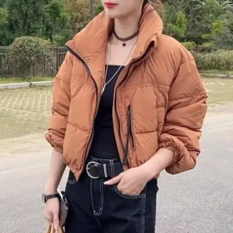 立领棉服外套女2024冬季新款韩版时尚小个子休闲百搭显瘦洋气上衣