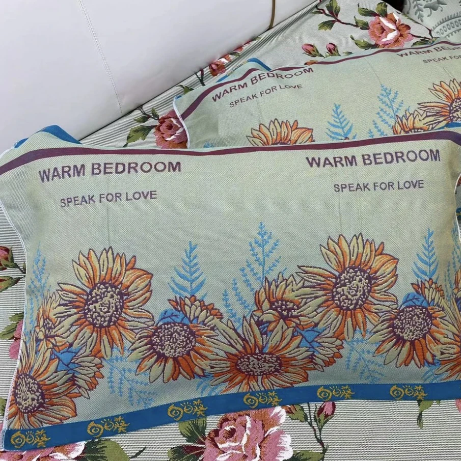 【向日葵配套枕巾】—纯棉纱布款多层加厚一对装