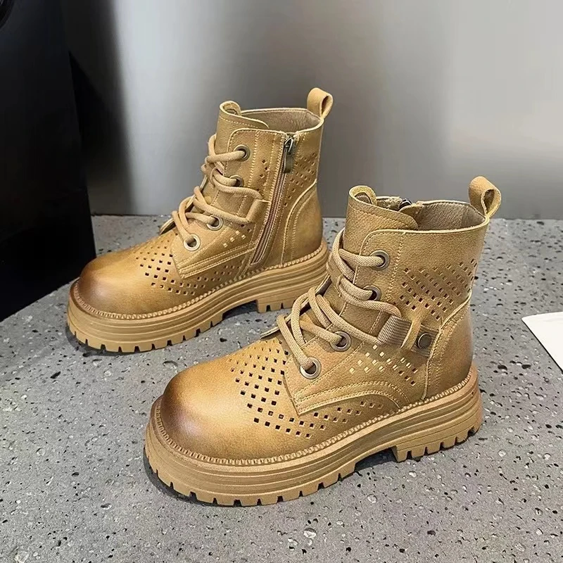 秋冬新款韩版通勤瘦瘦简约粗跟裸靴短靴601-2(不加绒)