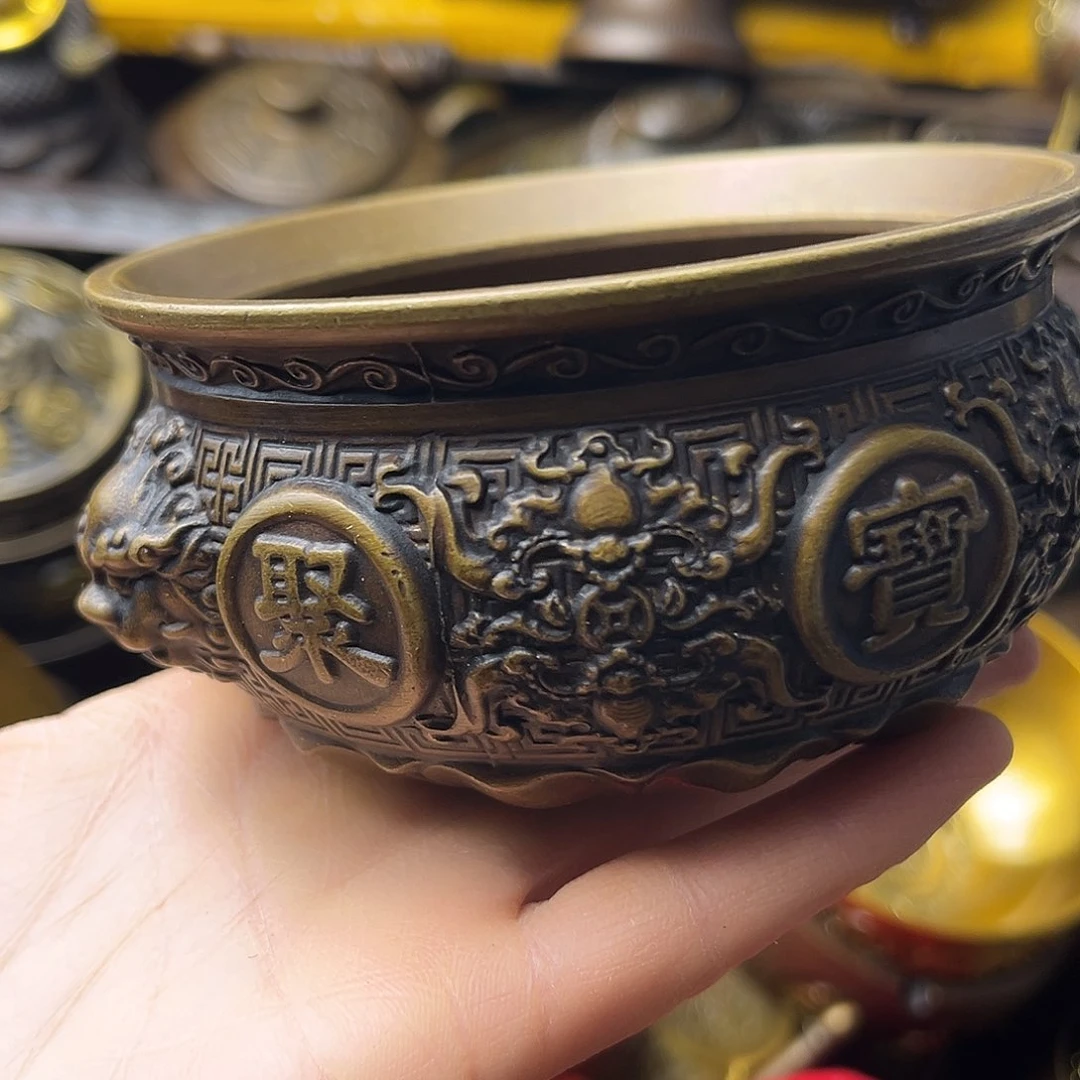 原矿风磨铜精美聚宝盆