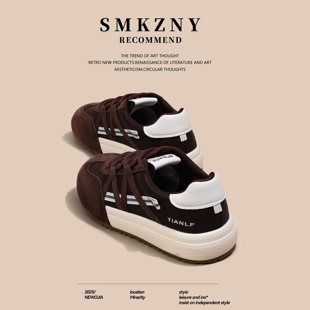 爆款女鞋2025秋新款厚底网纱镂空德训鞋透气百搭运动休闲女板鞋