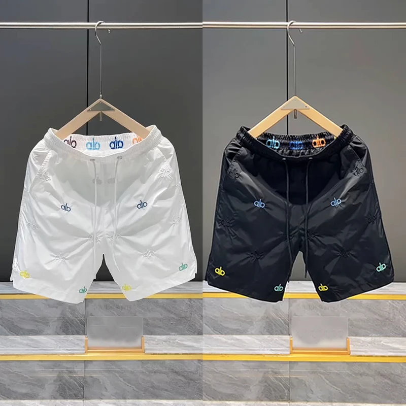 欧货潮牌短裤男夏季时尚设计感字母刺绣五分裤青年速干透气沙滩裤