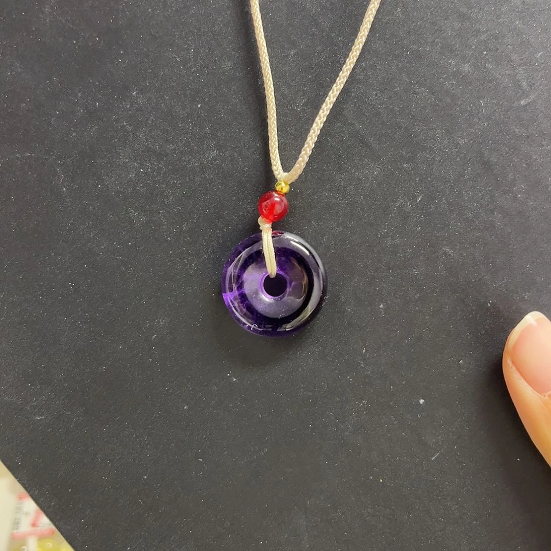 水晶颈饰未镶嵌紫水晶平安扣吊坠
