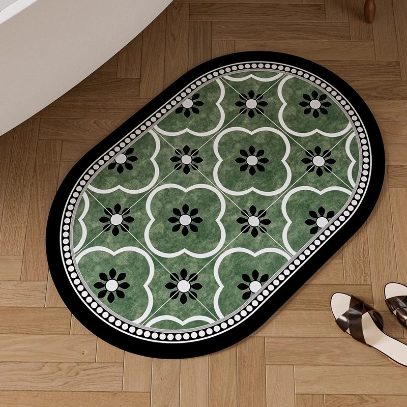 迷幻格淋浴房硅藻泥吸水地垫卫生间进门速干浴室卫浴防滑防摔脚垫