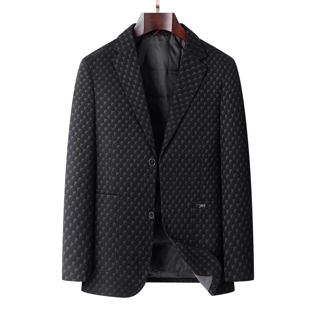 男士时尚商务休闲百搭加厚保暖平驳领西装外套/8017