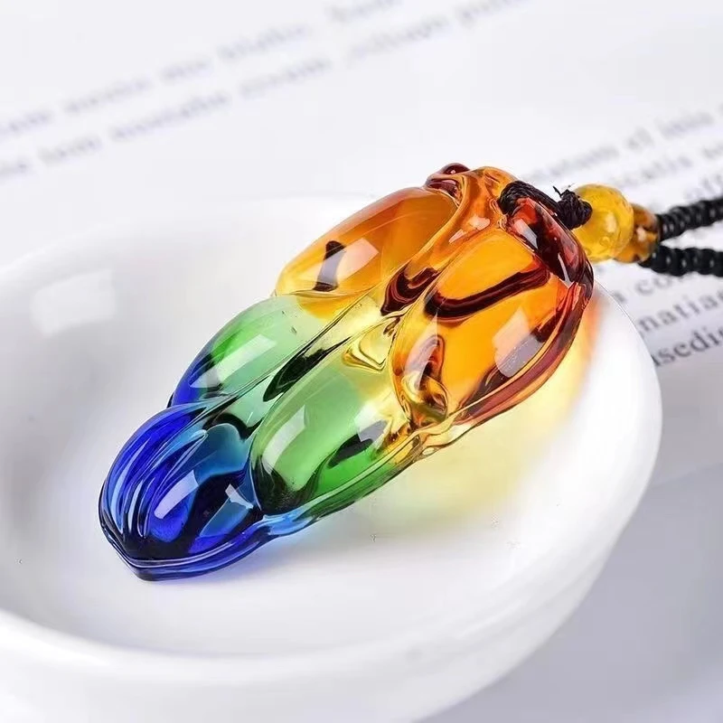 QY-0062时尚气质古法三彩叶子吊坠(多样性发货)