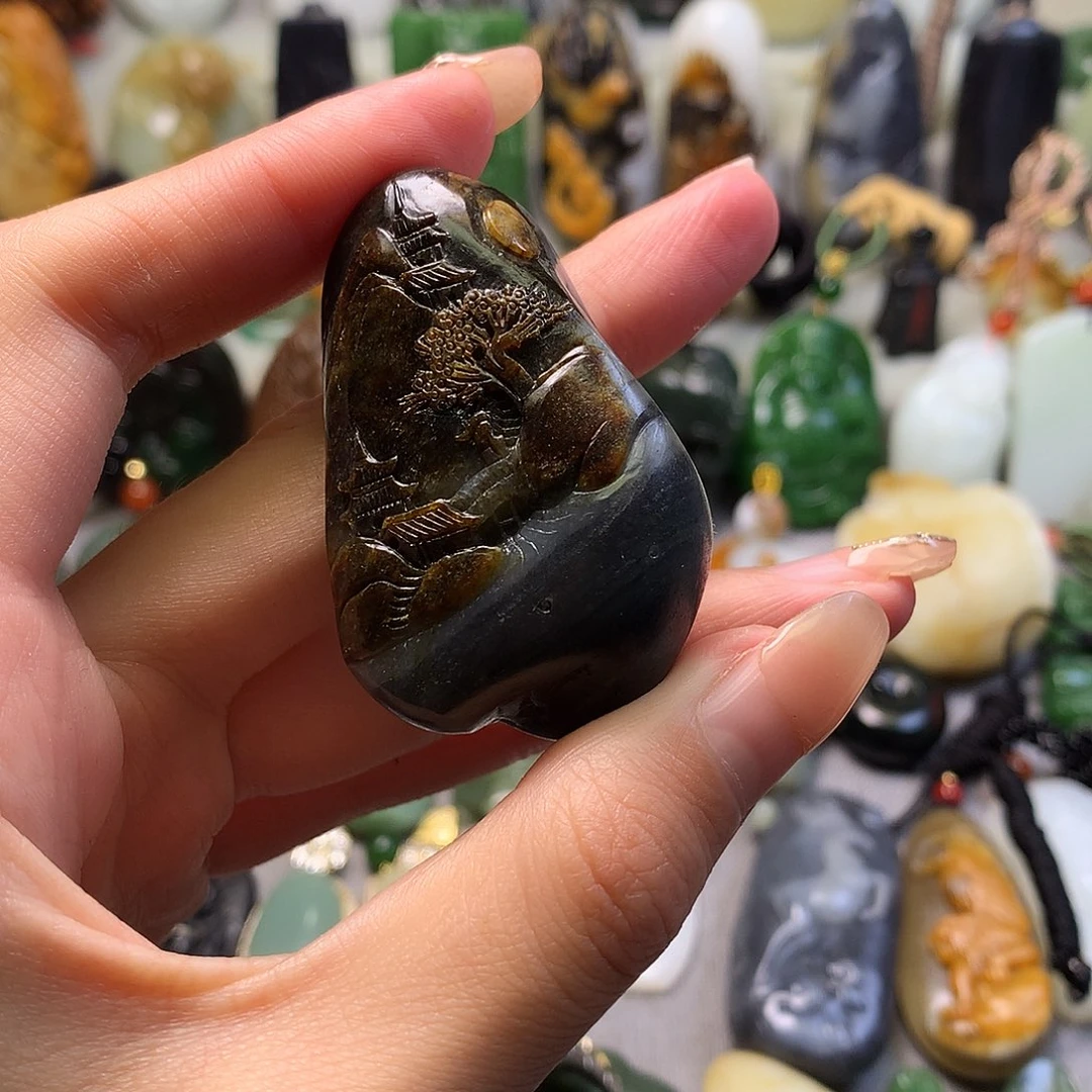 未镶嵌和田玉把件方**技