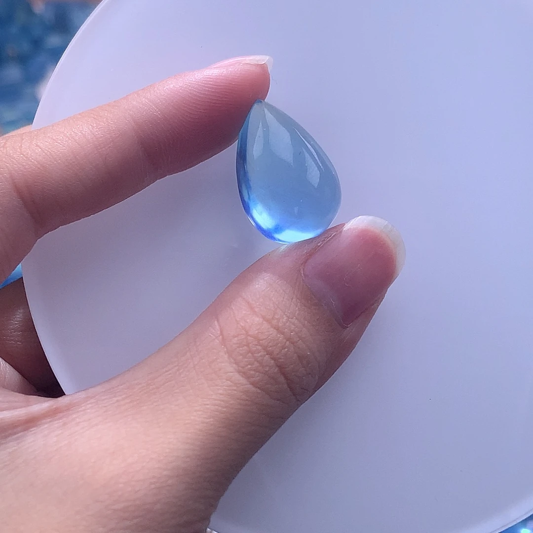 未镶嵌手串海蓝宝石水滴 打孔不退换 140元（叠拍2件）