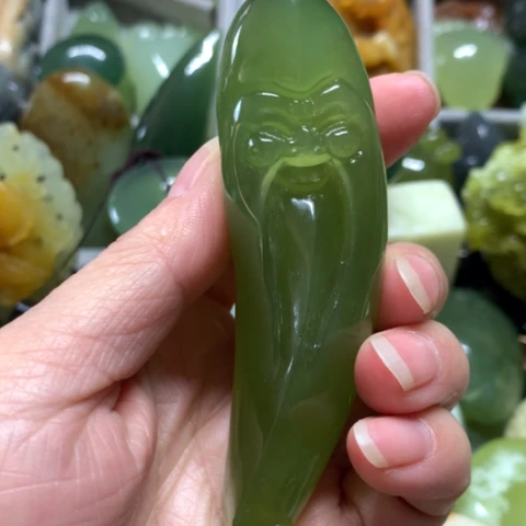 蛇纹石玉未镶嵌手把件