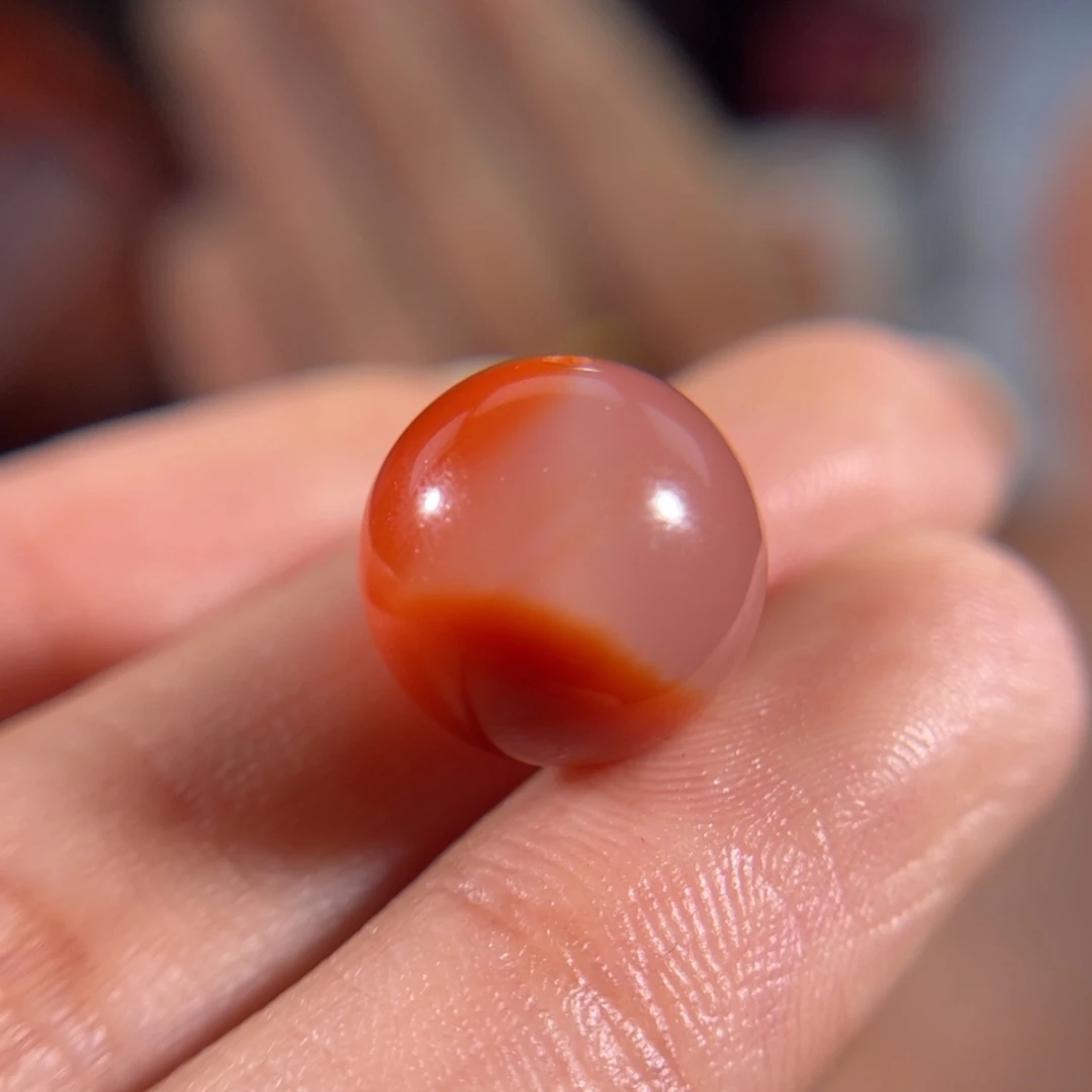 南红玛瑙未镶嵌冰飘圆珠12.7mm