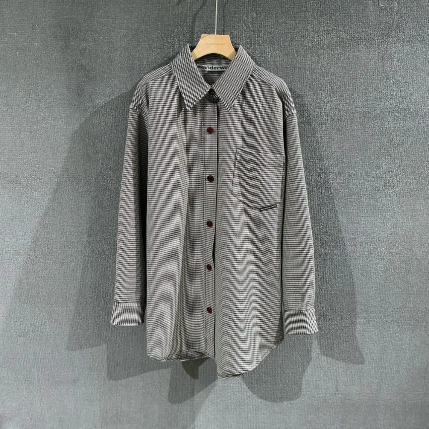 未使用 ALEXANDER WANG （pm）千鸟格羊毛衬衫外套 全新s码/1280