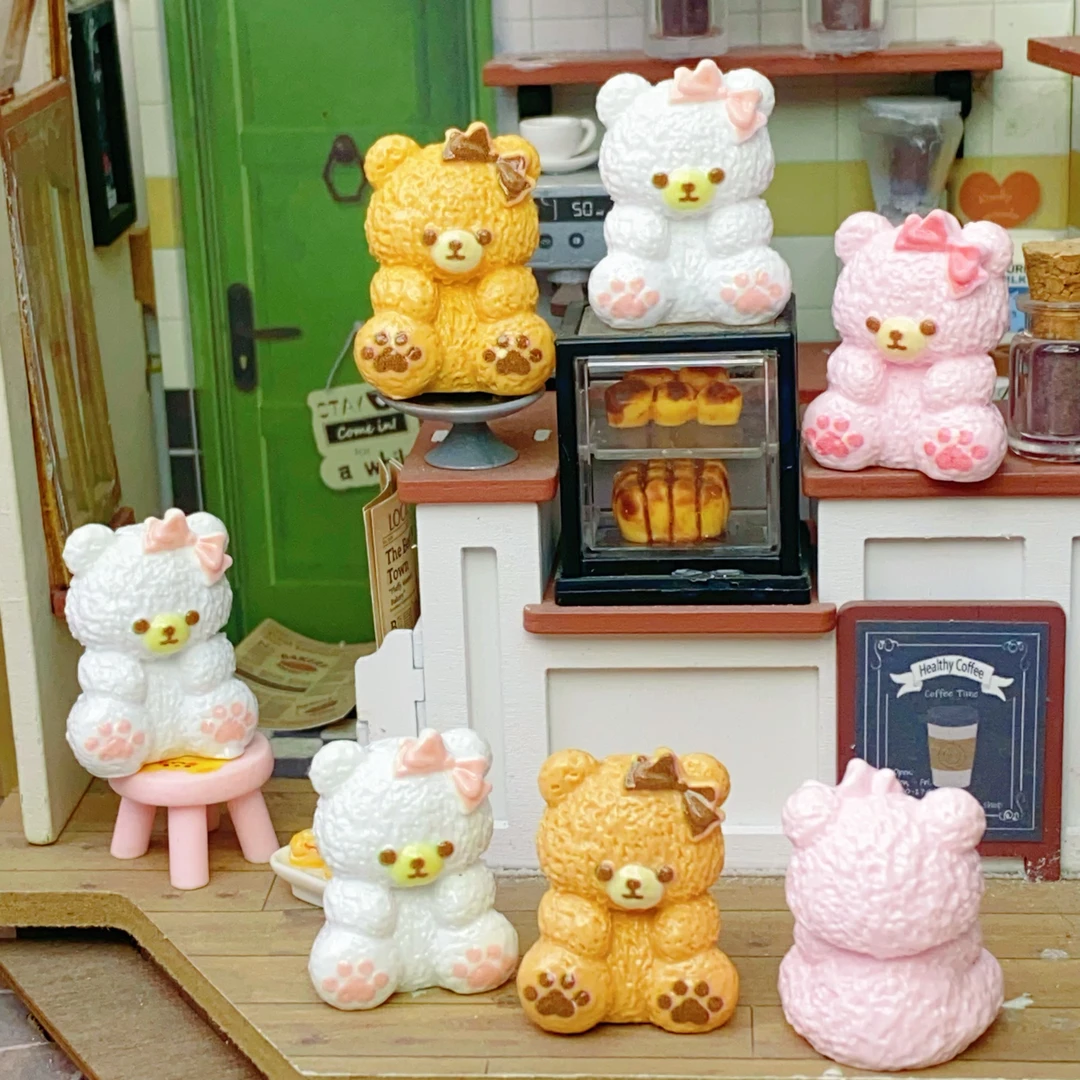 【定制】立体复古小熊 diy奶油手机壳树脂配件手工发夹材料饰品