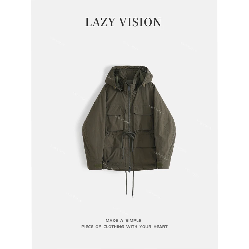 LAZYVISION/90白鹅绒时尚连帽工装羽绒服ZMD-33592