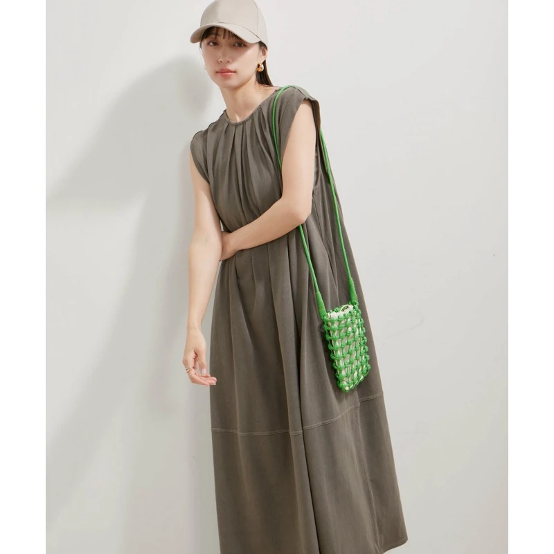 【胖虎家】夏季新款 V 时尚气质百搭复古休闲显瘦遮肉连衣裙