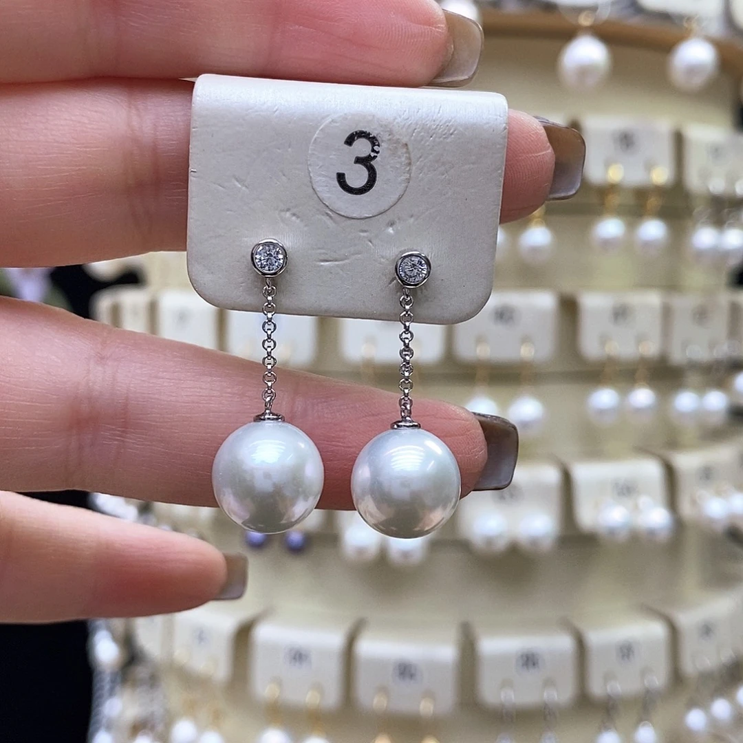 耳饰淡水珍珠银S925镶嵌