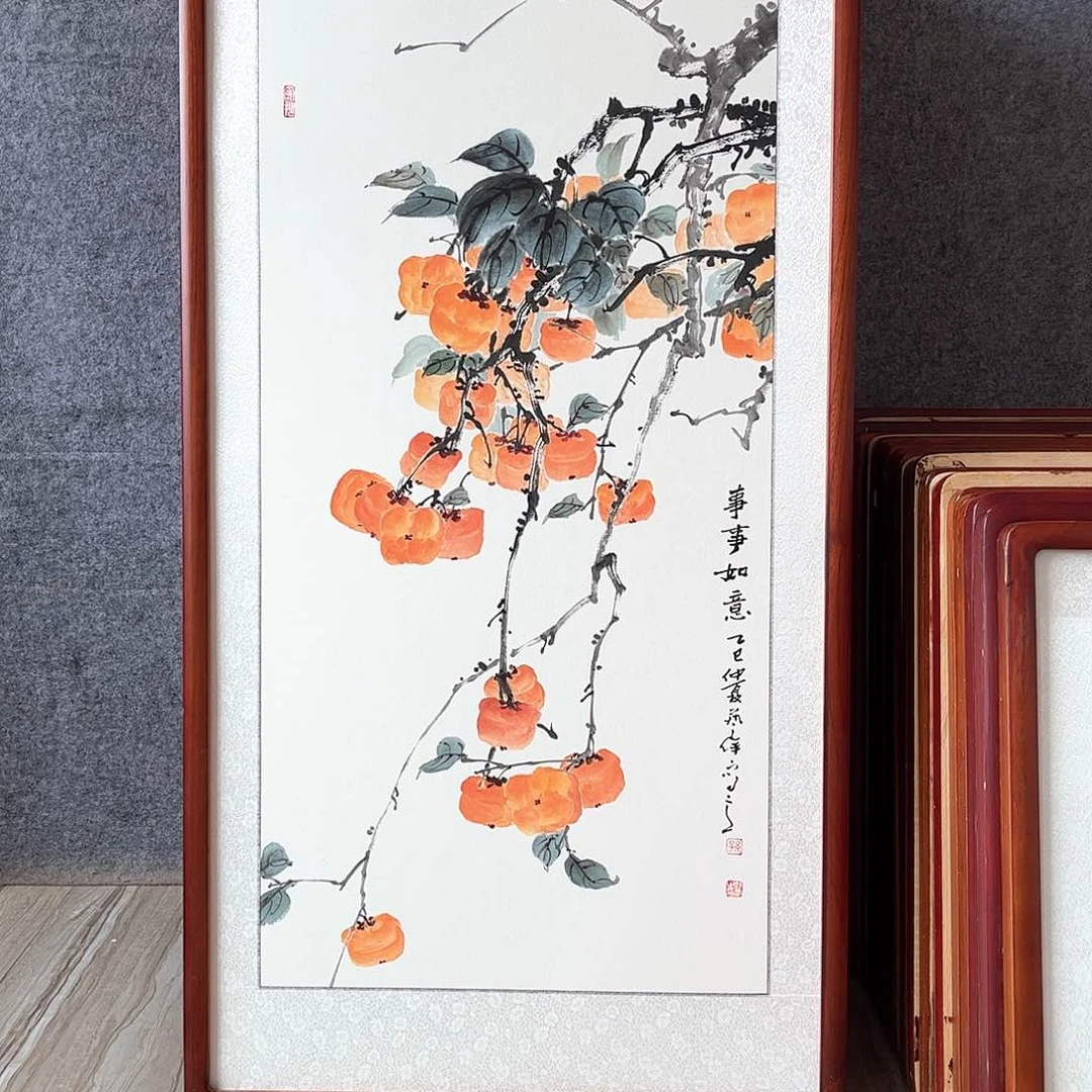 国画书画作品带框63×123