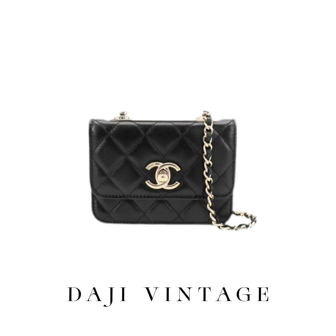 99新 Chanel/香奈儿 大吉中古/Chanel黑金Trendy cc零钱斜挎包